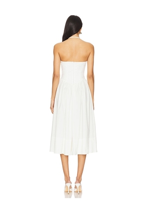Camila Coelho Paz Midi Dress in White. Size M. Also in XS, S, L, XL.