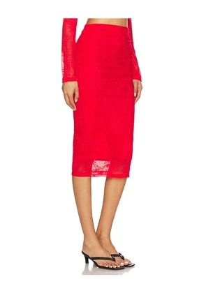 AFRM Riley Lace Skirt in Red. Size XS. Also in XXL.