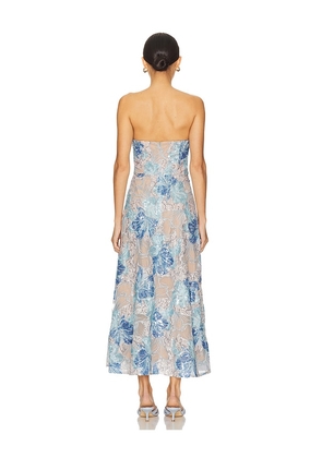 ELLIATT Leonie Cocktail Midi Dress in Baby Blue. Size M. Also in S, XS.