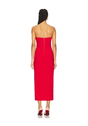 Bardot NIKKI STRAPLESS MIDI DRESS in Red. Size 12. Also in 4, 8, 10.