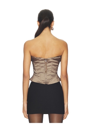 Camila Coelho Amaranta Top in Metallic Bronze. Size XS. Also in M, L.