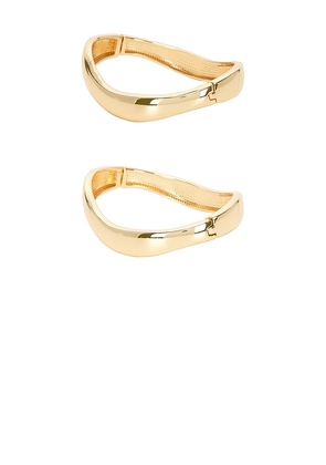 BaubleBar Tiana Bangle Set in Metallic Gold.