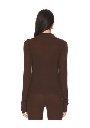EAVES Bailee Rib Cardigan in Chocolate. Size M. Also in L.