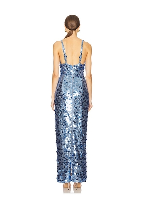 Bronx and Banco Allegra Sequin Maxi Dress in Blue. Size M. Also in S.