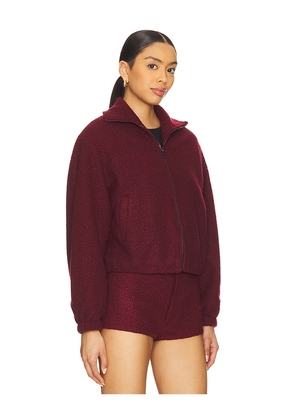 Amanda Uprichard x REVOLVE Como Bomber Jacket in Burgundy. Size M. Also in L, S, XL.