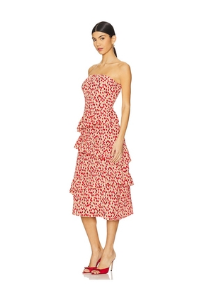 ASTR the Label Asym Tiered Ruffle Dress in Pink. Size M. Also in L, XS.