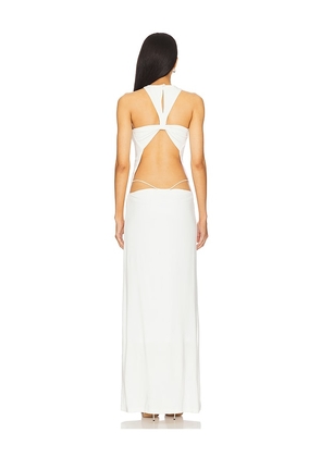 ADRIANA DEGREAS X Sabine Getty Open Back Maxi Dress in Ivory. Size L. Also in M.