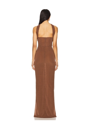 Camila Coelho Terese Gown in Brown. Size M. Also in XS, S, L, XL.