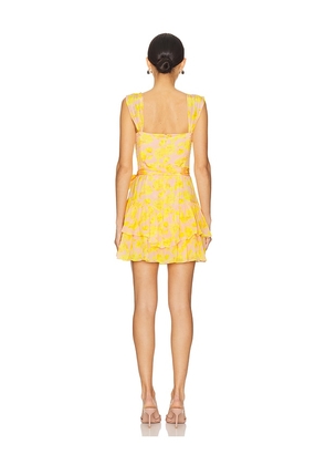 Amanda Uprichard Kendra Skort Romper in Yellow. Size M. Also in L, S, XL, XS.