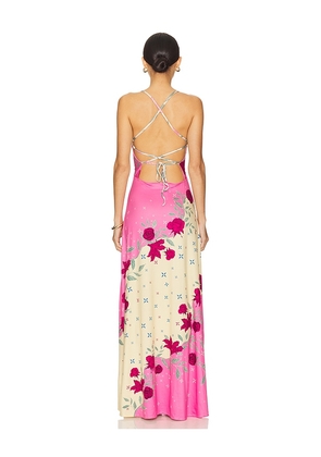 Agua Bendita x REVOLVE Arista Maxi Dress in Pink,Cream. Size M. Also in S, XS, L.