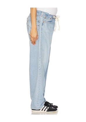 aligrace Vintage Drawstring Maternity Jeans in Blue. Size S. Also in XS.