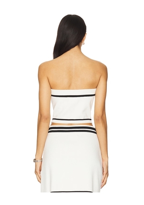 Central Park West Sienna Varsity Tube Top in White. Size M. Also in S, L.
