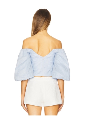 Bardot Eva Linen Top in Baby Blue. Size 12. Also in 2, 4, 6, 8.