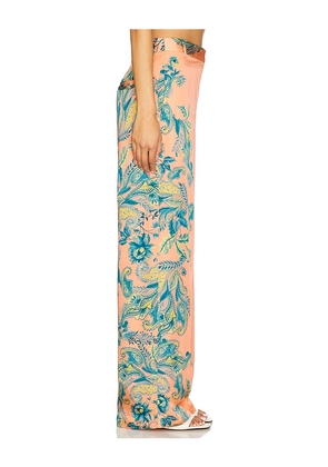 HEMANT AND NANDITA Straight Pants With Buckle Belt in Pink,Blue. Size S. Also in XS, M.