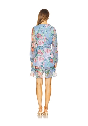 Bardot Triple Frill Dress in Blue. Size 10. Also in 2, 4, 6, 8.