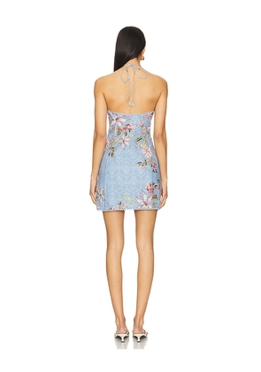 HEMANT AND NANDITA X Revolve Mini Dress in Blue. Size M. Also in XS.