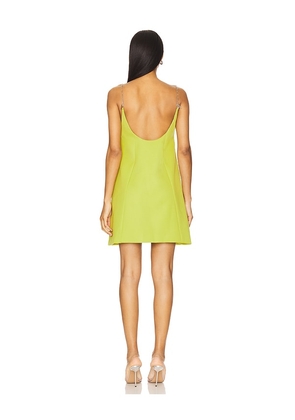 AREA Crystal Embellished Bow Mini Dress in Green. Size M. Also in L.