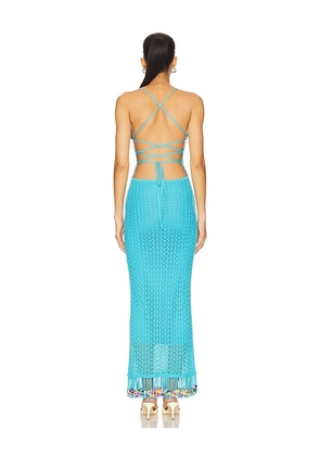 Capittana Ali Beads Maxi Dress in Blue. Size XL. Also in M/L.
