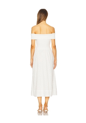 ASTR the Label Mixed Media Off Shoulder Dress in White. Size M. Also in L.