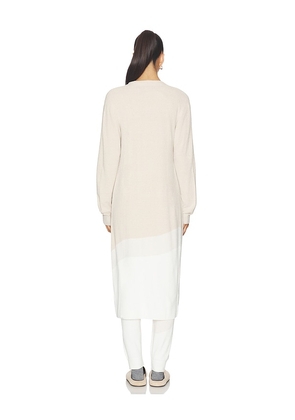 Barefoot Dreams CozyChic Ultra Lite Wavy Long Cardigan in Beige. Size L. Also in S, XS, M, XL.