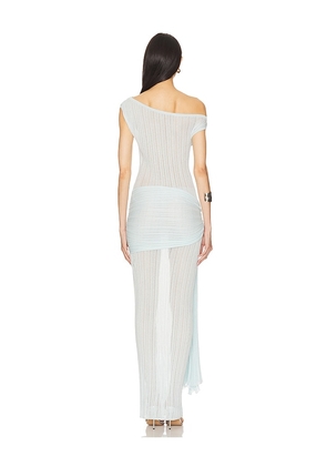 Camila Coelho Callie Sheer Midi Knit Dress in Baby Blue. Size M. Also in L, XL.