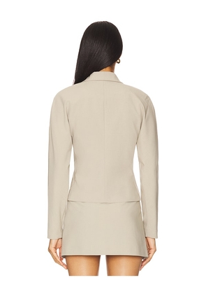 EAVES Liah Blazer Top in Khaki in Taupe. Size M. Also in S, XL, XS.