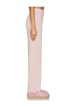 Barefoot Dreams CozyChic Ultra Lite Textured Hem Rib Pant in Blush. Size L. Also in S, XS, M, XL.