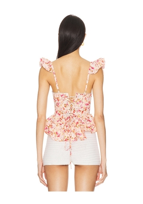 ASTR the Label Baylin Top in Ivory,Pink. Size L. Also in M.