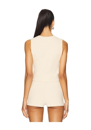 EAVES Zarina Sport Zip Tank in Beige. Size M. Also in L, XL.