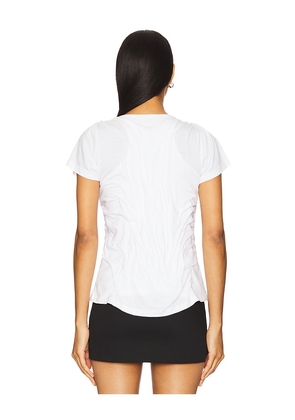 Di Petsa Wetlook Draped T-shirt in White. Size M. Also in S.