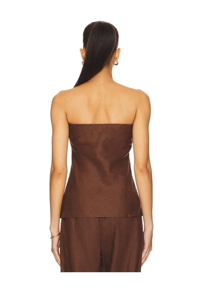DONNI. x REVOLVE The Linen Tube Top in Brown. Size M. Also in L, XL.