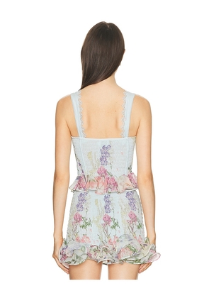 Charo Ruiz Ibiza Floret Top in Baby Blue. Size L. Also in S, M, XL.