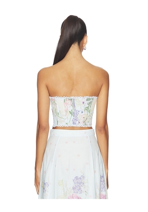 Charo Ruiz Ibiza Bustier Bio Top in Baby Blue. Size L. Also in S, XS, M.