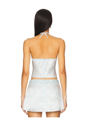 ASTA RESORT x REVOLVE Marina Hand Beaded Top in Baby Blue. Size L. Also in S, XS, M.