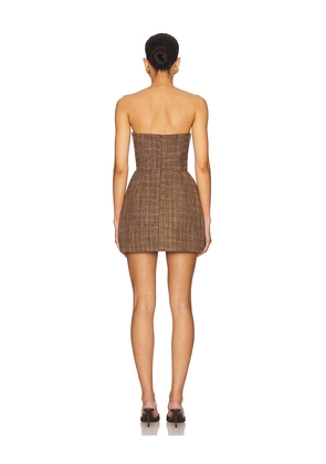 Amanda Uprichard x REVOLVE Strapless Bethany Romper in Chocolate. Size M. Also in L, S, XS.