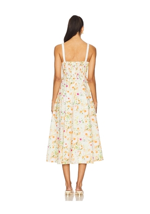 ASTR the Label Julietta Dress in Orange,Ivory. Size M. Also in XS, S, L.