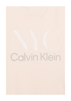 Calvin Klein Embroidered Nyc Back Crewneck Tee in Blush. Size M. Also in S.