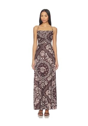 Agua Bendita x REVOLVE Arista Maxi Dress in Brown. Size L. Also in M, S, XL, XS.