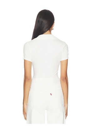 ALL THE WAYS Terri Polo Top in White. Size L. Also in XL.
