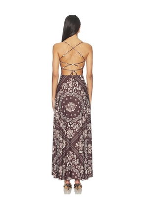 Agua Bendita x REVOLVE Arista Maxi Dress in Brown. Size L. Also in XS, XL.