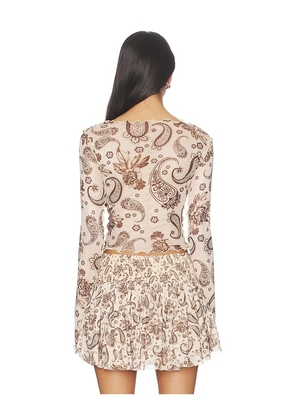 Agua Bendita x REVOLVE Liana Crop Top in Cream. Size L. Also in S, XS, M, XL.