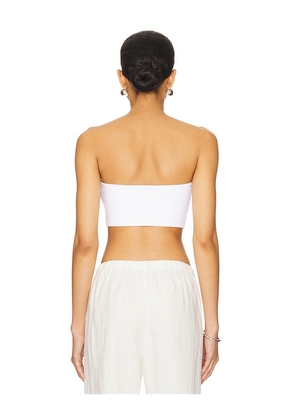 Enza Costa Essential Bandeau Top in White. Size M. Also in XS, S, L.