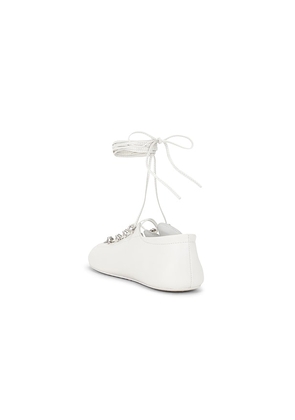 Alexander Wang Vyolette Lace Up Flat in White. Size 37. Also in 36, 39, 40, 41.