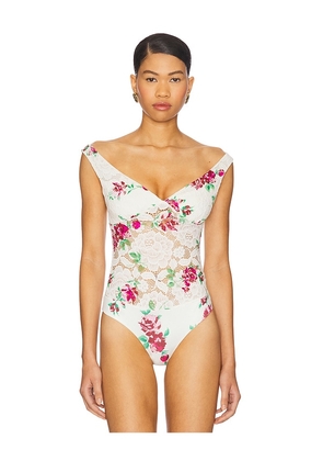 AFRM Alexis Chrochet Lace Bodysuit in White. Size XL. Also in L, XXL.