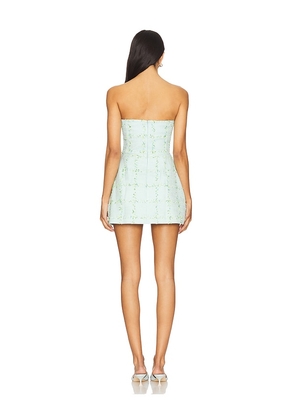 Amanda Uprichard Strapless Bethany Skort Romper in Green. Size XS. Also in S, M, L, XL.