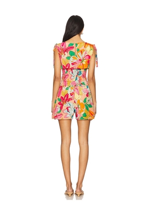 Amanda Uprichard Prescott Romper in Orange,Fuchsia. Size S. Also in XS.