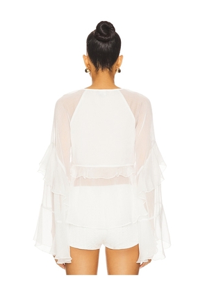 Bardot Rosalo Ruffle Blouse in White. Size 12. Also in 6, 8, 10.