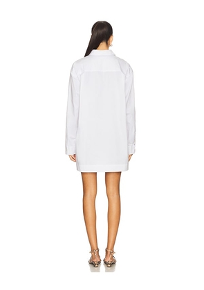 EAVES Yohanne Shirt Dress in White. Size M. Also in S, XS, XXS.