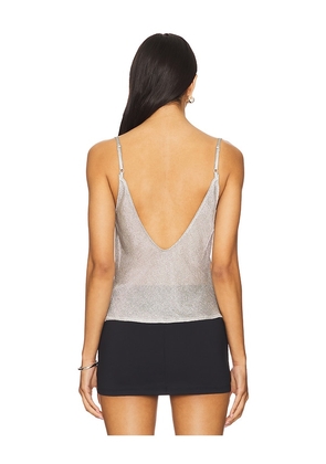 Bella Venice The Jackie Top in Metallic Silver, grey. Size M. Also in XS, S, L, XL.