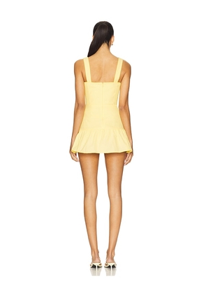 Amanda Uprichard x REVOLVE Danner Skort Romper in Yellow. Size M. Also in XS, S, XL.